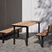 Gewerbefabrik Tisch Neubeckum Outdoor Stadtmobiliar Schwarz RAL 9017 Sitzgruppe
