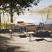 Gewerbefabrik Tisch Neubois Outdoor Stadtmobiliar Grau RAL 7011 Szene