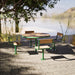 Gewerbefabrik Tisch Neubois Outdoor Stadtmobiliar Grün RAL 6018 Szene