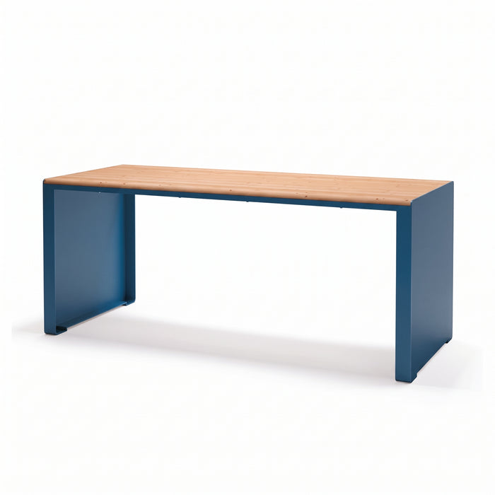 Gewerbefabrik Tisch Ottenhofen Holz Outdoor Stadtmobiliar Blau RAL 5005