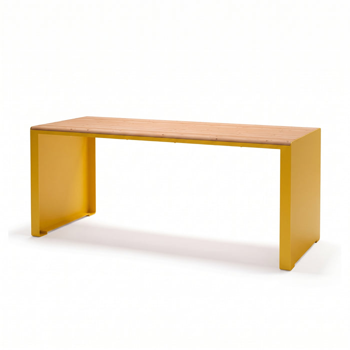 Gewerbefabrik Tisch Ottenhofen Holz Outdoor Stadtmobiliar Gelb RAL 1028