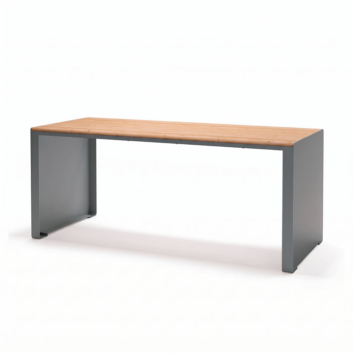 Gewerbefabrik Tisch Ottenhofen Holz Outdoor Stadtmobiliar Grau RAL 7011
