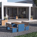 Gewerbefabrik Tisch Otting Holz Outdoor Stadtmobiliar Blau RAL 5005 Sitzgruppe