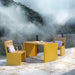 Gewerbefabrik Tisch Otting Holz Outdoor Stadtmobiliar Gelb RAL 1028 Szene