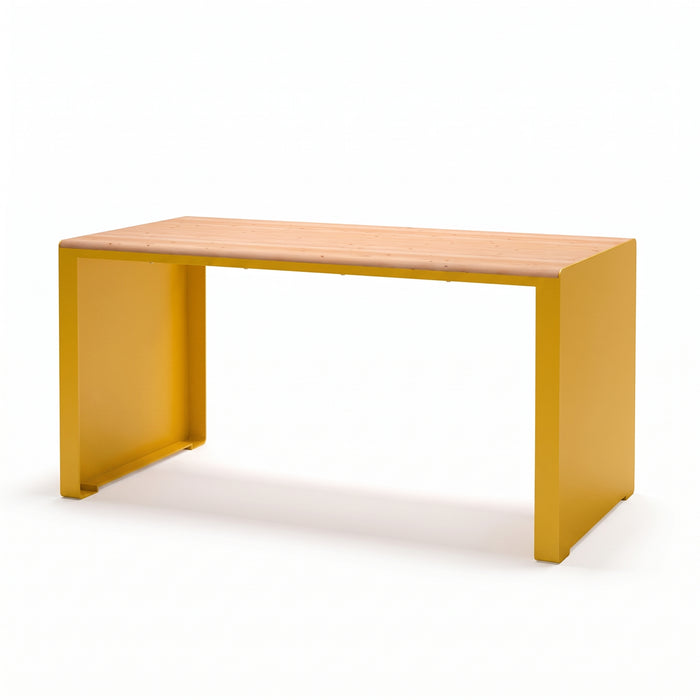 Gewerbefabrik Tisch Otting Holz Outdoor Stadtmobiliar Gelb RAL 1028