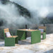 Gewerbefabrik Tisch Otting Holz Outdoor Stadtmobiliar Grün RAL 6018 Szene