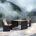 Gewerbefabrik Tisch Otting Holz Outdoor Stadtmobiliar Schwarz RAL 9017 Szene