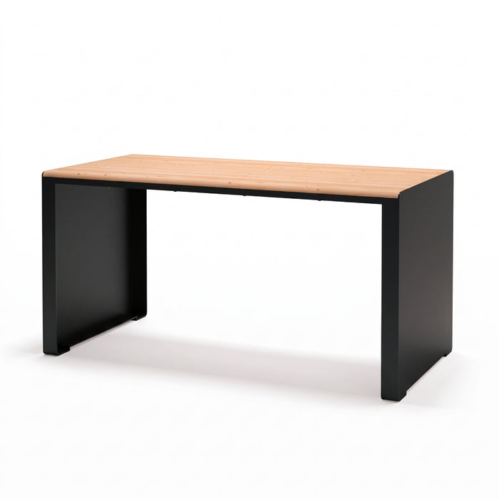 Gewerbefabrik Tisch Otting Holz Outdoor Stadtmobiliar Schwarz RAL 9017