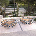 Gewerbefabrik Tisch Rodenberg Holz Outdoor Stadtmobiliar Blau RAL 5005 Szene