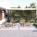 Gewerbefabrik Tisch Rodenberg Holz Outdoor Stadtmobiliar Grau RAL 7011 Sitzgruppe