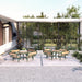 Gewerbefabrik Tisch Rodenberg Holz Outdoor Stadtmobiliar Grün RAL 6018 Sitzgruppe