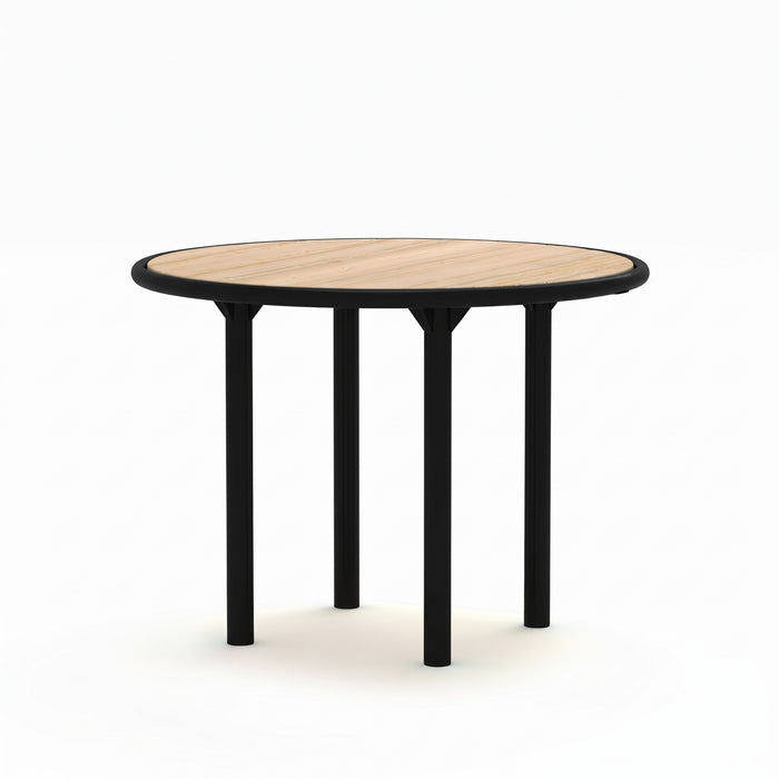 Gewerbefabrik Tisch Rodenberg Holz Outdoor Stadtmobiliar Schwarz RAL 9017