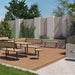 Gewerbefabrik Tisch Roderath Holz Outdoor Stadtmobiliar Grau RAL 7011 Sitzgruppe