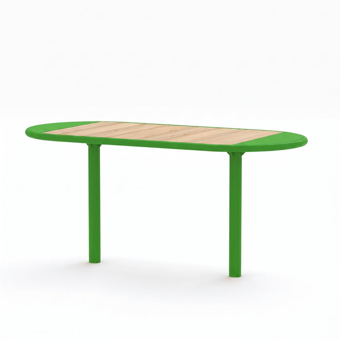 Gewerbefabrik Tisch Roderath Holz Outdoor Stadtmobiliar Grün RAL 6018