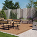 Gewerbefabrik Tisch Roderath Holz Outdoor Stadtmobiliar Schwarz RAL 9017 Sitzgruppe