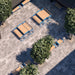 Gewerbefabrik Tisch Rottleben Holz Outdoor Stadtmobiliar Blau RAL 5005 Szene