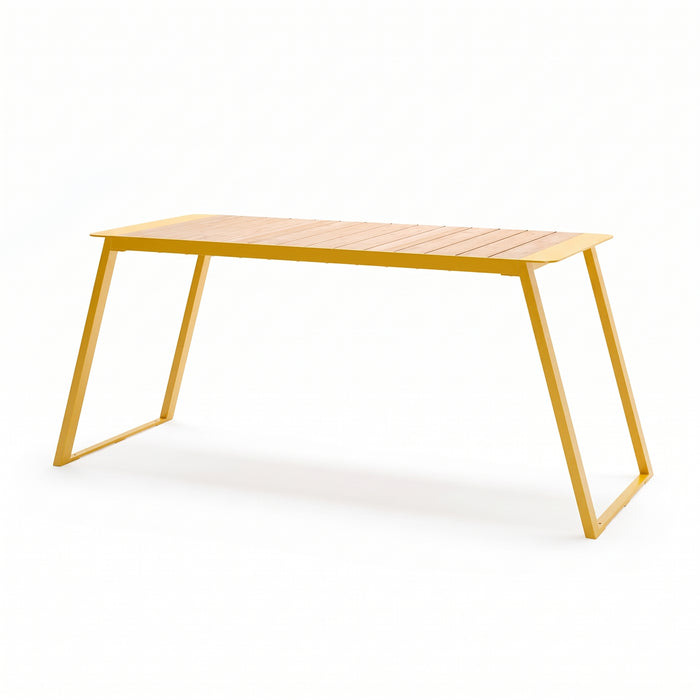 Gewerbefabrik Tisch Rottleben Holz Outdoor Stadtmobiliar Gelb RAL 1028