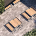 Gewerbefabrik Tisch Rottleben Holz Outdoor Stadtmobiliar Grau RAL 7011 Sitzgruppe