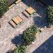 Gewerbefabrik Tisch Rottleben Holz Outdoor Stadtmobiliar Grün RAL 6018 Szene
