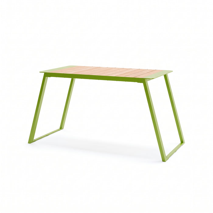 Gewerbefabrik Tisch Rottorf Holz Outdoor Stadtmobiliar Grün RAL 6018