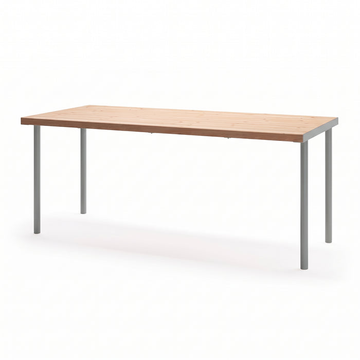 Gewerbefabrik Tisch Trebendorf Holz Outdoor Stadtmobiliar Grau RAL 7011