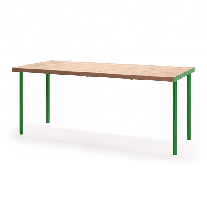 Gewerbefabrik Tisch Trebendorf Holz Outdoor Stadtmobiliar Grün RAL 6018