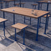 Gewerbefabrik Tisch Trebnitz Holz Outdoor Stadtmobiliar Blau RAL 5005 Sitzgruppe