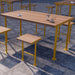 Gewerbefabrik Tisch Trebnitz Holz Outdoor Stadtmobiliar Gelb RAL 1028 Sitzgruppe