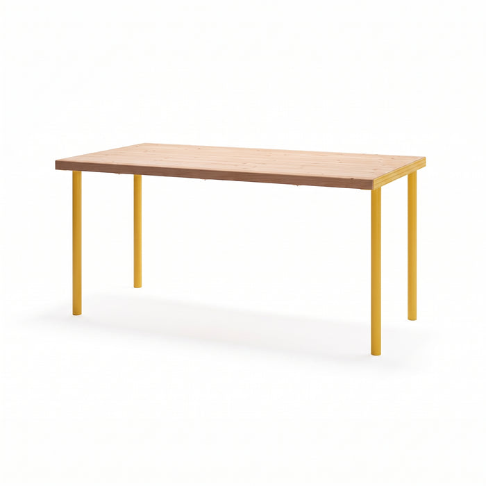 Gewerbefabrik Tisch Trebnitz Holz Outdoor Stadtmobiliar Gelb RAL 1028