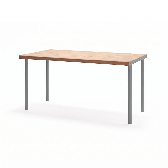 Gewerbefabrik Tisch Trebnitz Holz Outdoor Stadtmobiliar Grau RAL 7011