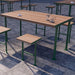 Gewerbefabrik Tisch Trebnitz Holz Outdoor Stadtmobiliar Grün RAL 6018 Sitzgruppe