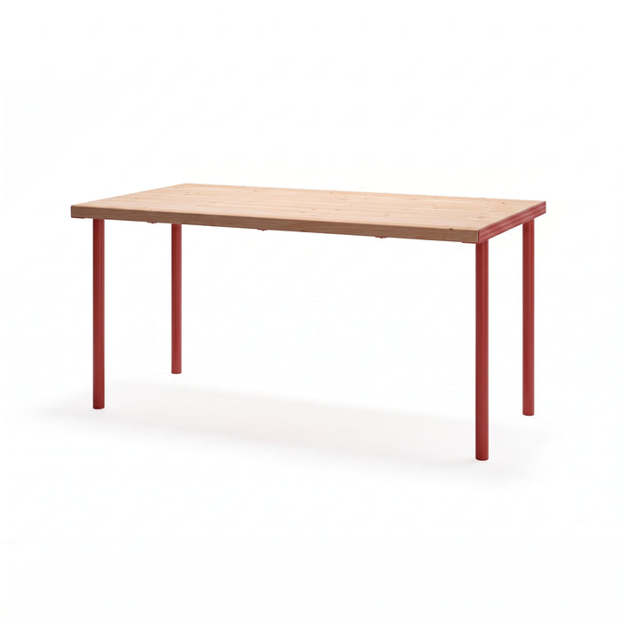 Gewerbefabrik Tisch Trebnitz Holz Outdoor Stadtmobiliar Rot RAL 3001