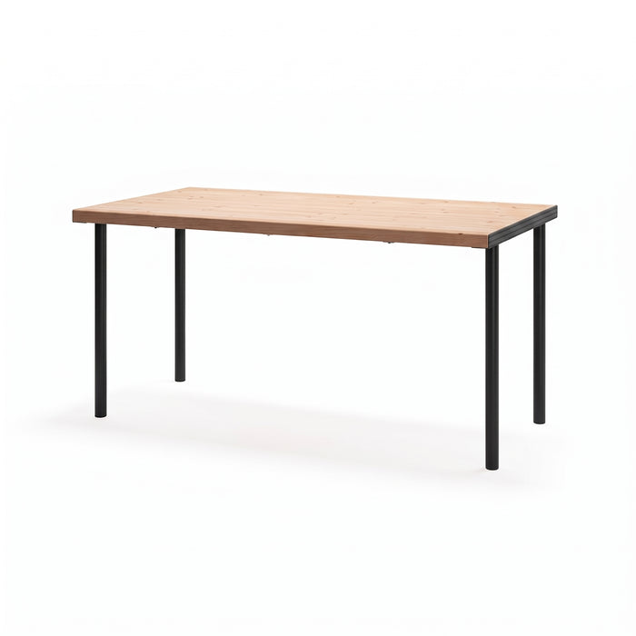 Gewerbefabrik Tisch Trebnitz Holz Outdoor Stadtmobiliar Schwarz RAL 9017