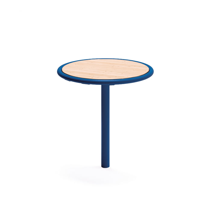Gewerbefabrik Tisch Walshausen Holz Outdoor Stadtmobiliar Blau RAL 5005