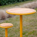 Gewerbefabrik Tisch Walshausen Holz Outdoor Stadtmobiliar Gelb RAL 1028 Sitzgruppe