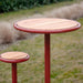 Gewerbefabrik Tisch Walshausen Holz Outdoor Stadtmobiliar Rot RAL 3001 Sitzgruppe