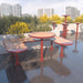 Gewerbefabrik Tisch Walshausen Holz Outdoor Stadtmobiliar Rot RAL 3001 Szene