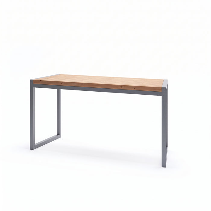 Gewerbefabrik Tisch Wernigerode Holz Outdoor Stadtmobiliar Grau RAL 7011