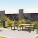 Gewerbefabrik Tisch Wernigerode Holz Outdoor Stadtmobiliar Schwarz RAL 9017 Szene