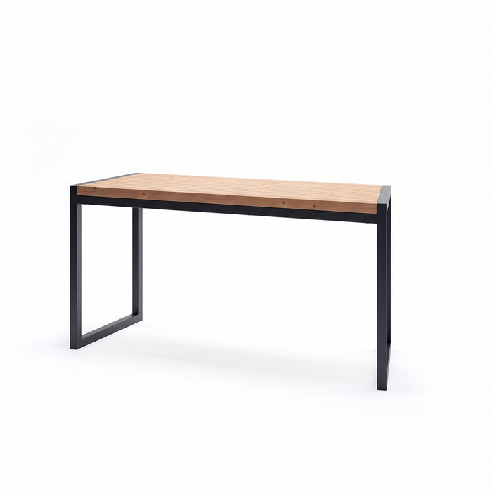 Gewerbefabrik Tisch Wernigerode Holz Outdoor Stadtmobiliar Schwarz RAL 9017