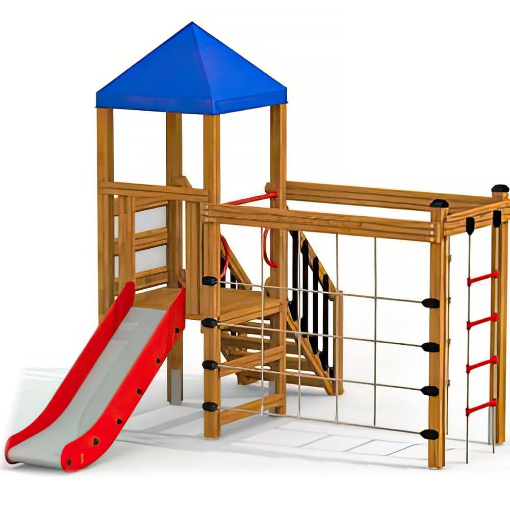 Kletterturm Fabian Kinderspielgerät aus Holz — Gewerbefabrik