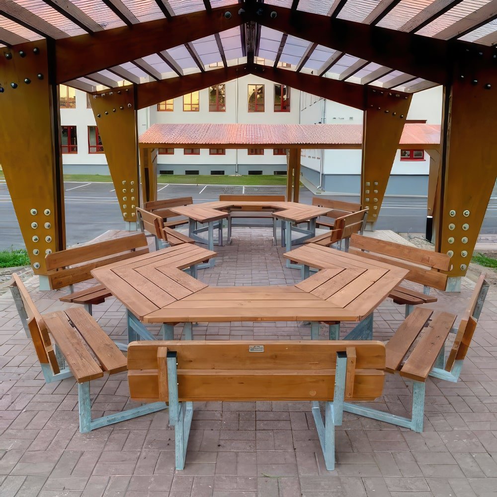 campingtisch sitzgarnitur aus alu mit sitzflächen aus holz Sitzgruppe Legau